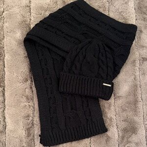 Michael Kors Black Knit Accessory Set